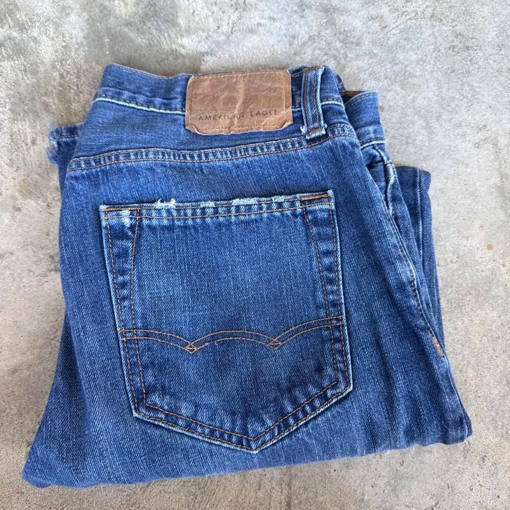 American-eagle Men's Blue and Navy Jeans